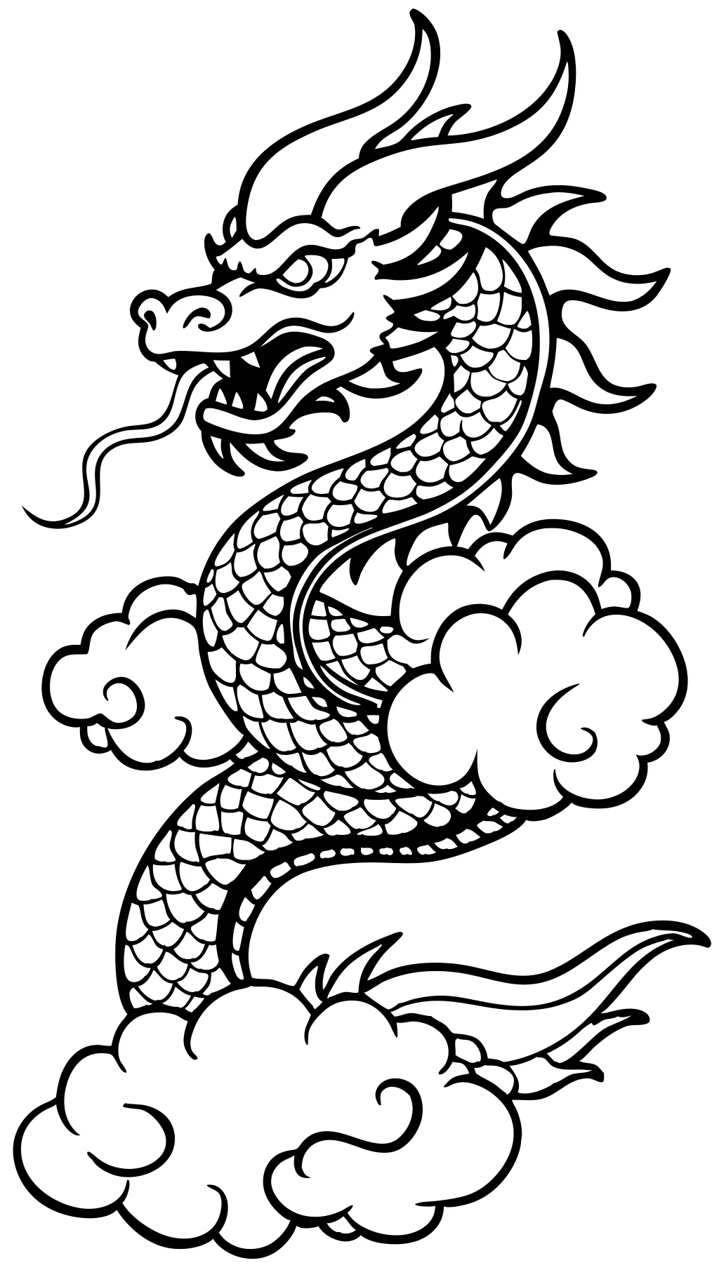 coloriage dragon chinois